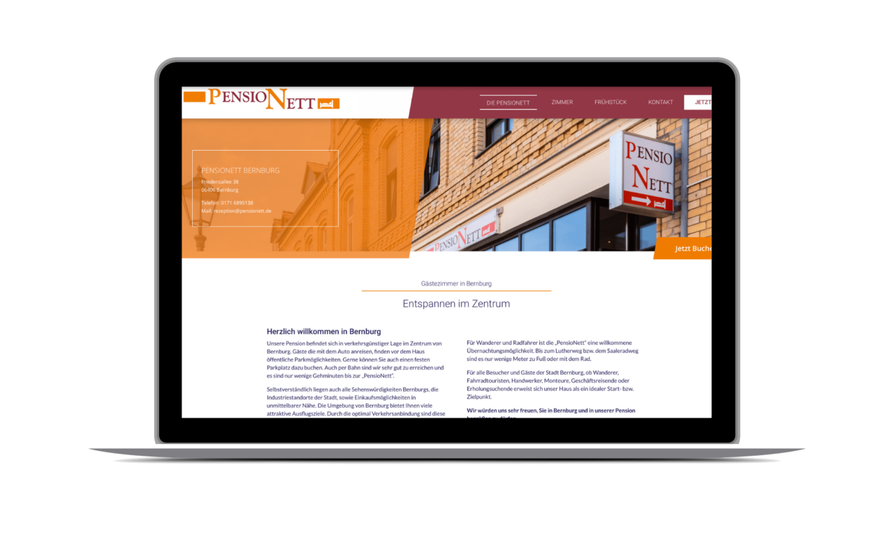 Website der Pension Pensionett in Bernbrug