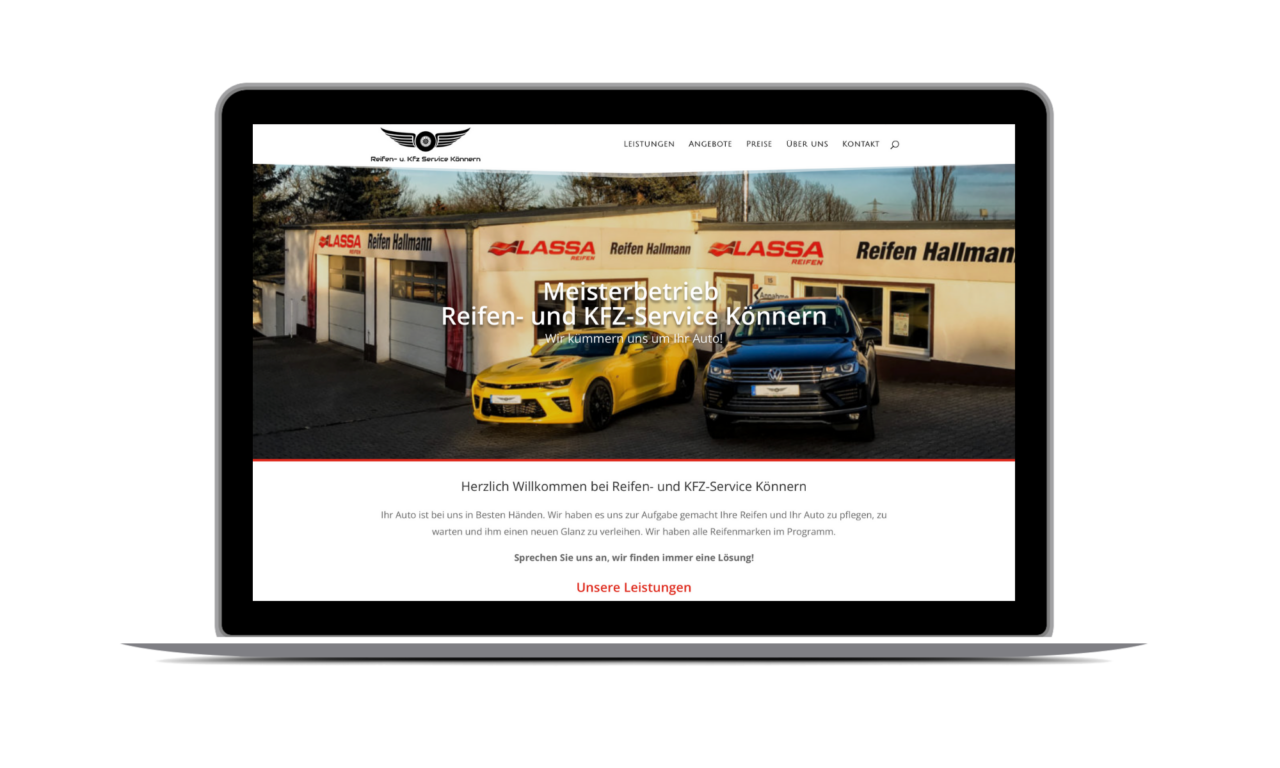 Website für den Reifenservice in Koennern