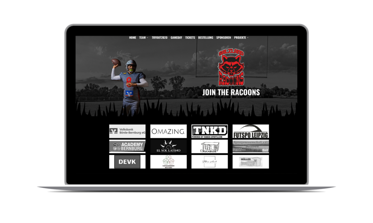Website der Salzland Racoons