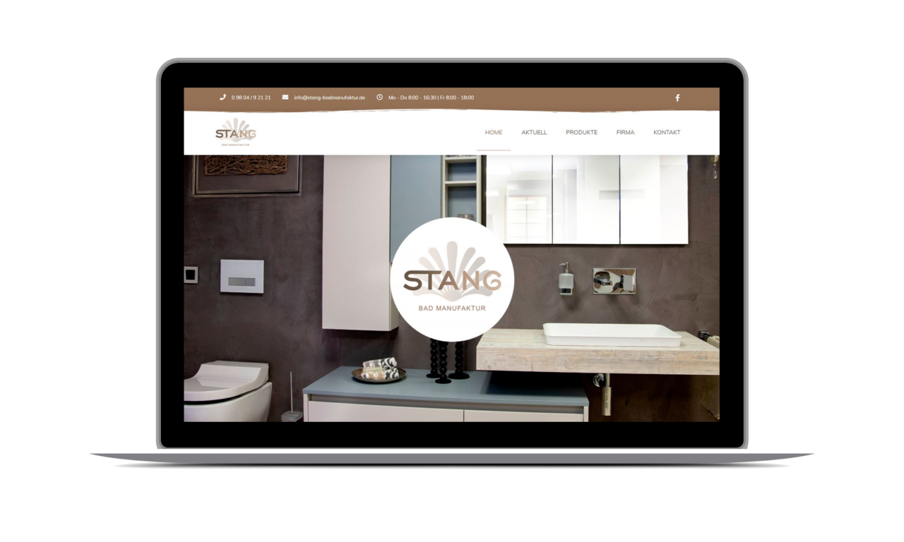 Website der Stang Badmanufaktur