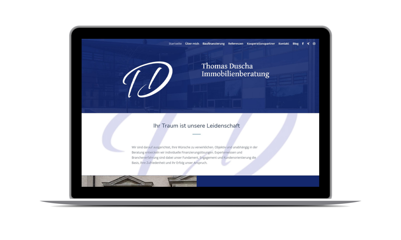 Website der Immobilienberatung von T. Duscha
