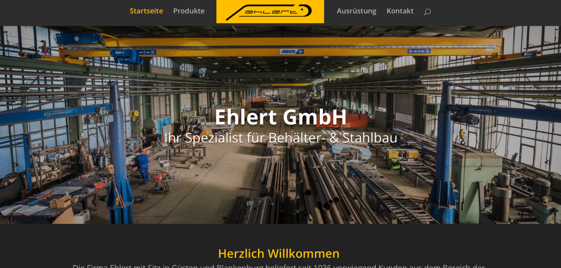 website des stahlbauers ehlert