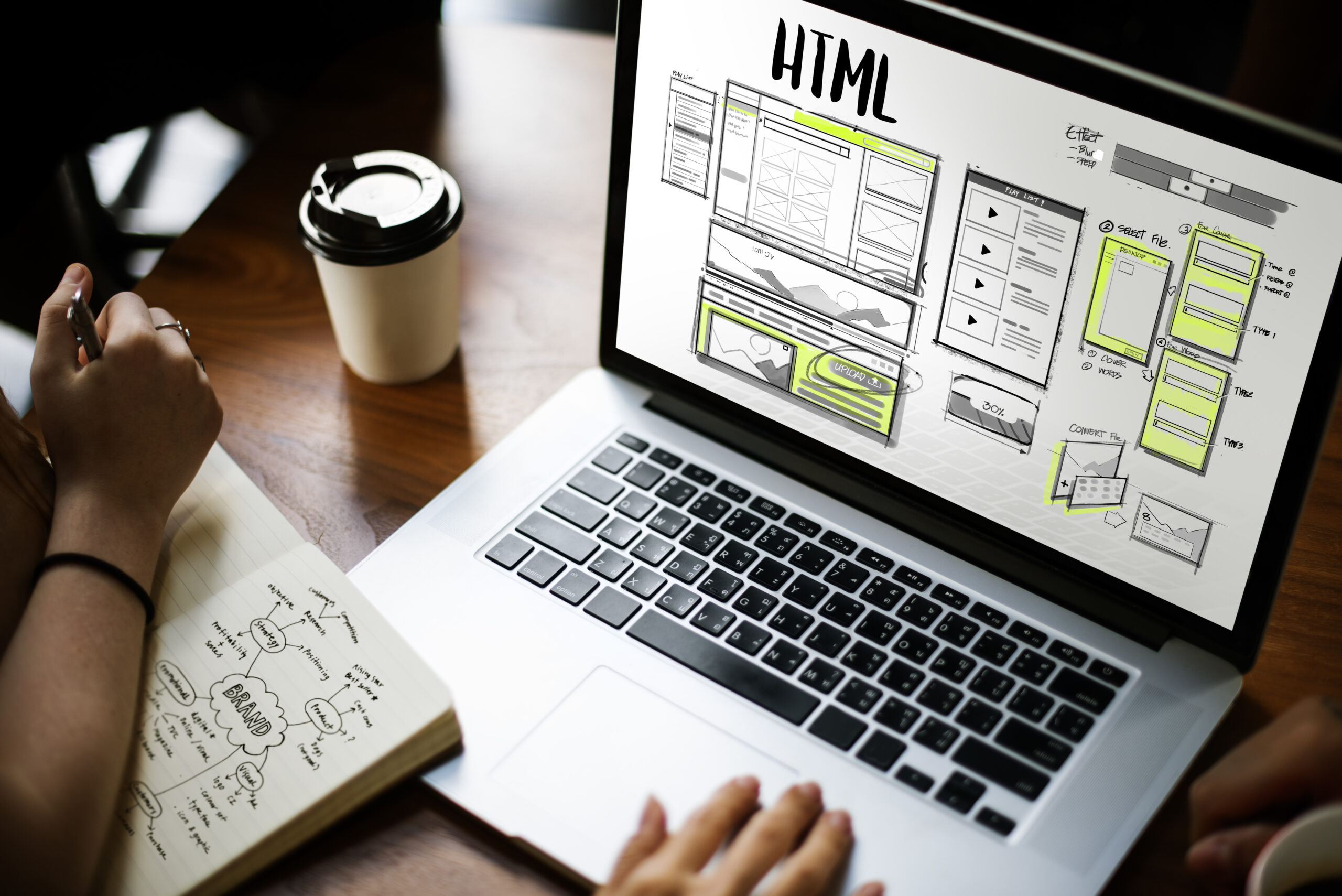 Designentwurf einer Website im Backend